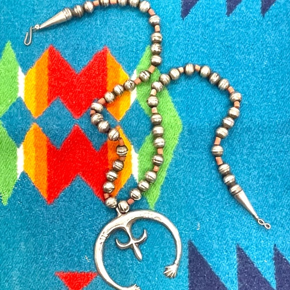 Old Pawn Handmade 900 Silver & Coral Necklace